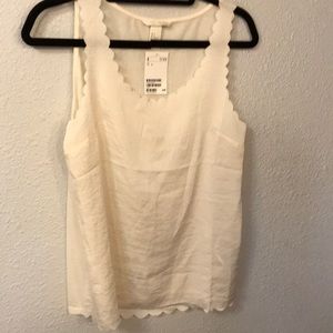 NWT H&M Scalloped Edge Tank Top Size S